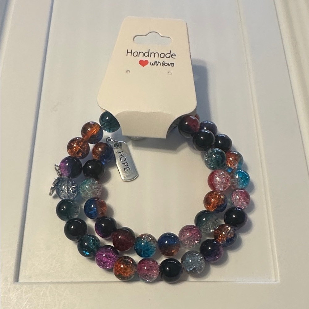 Handmade Memory WireMulticolor Beaded Bracelet
